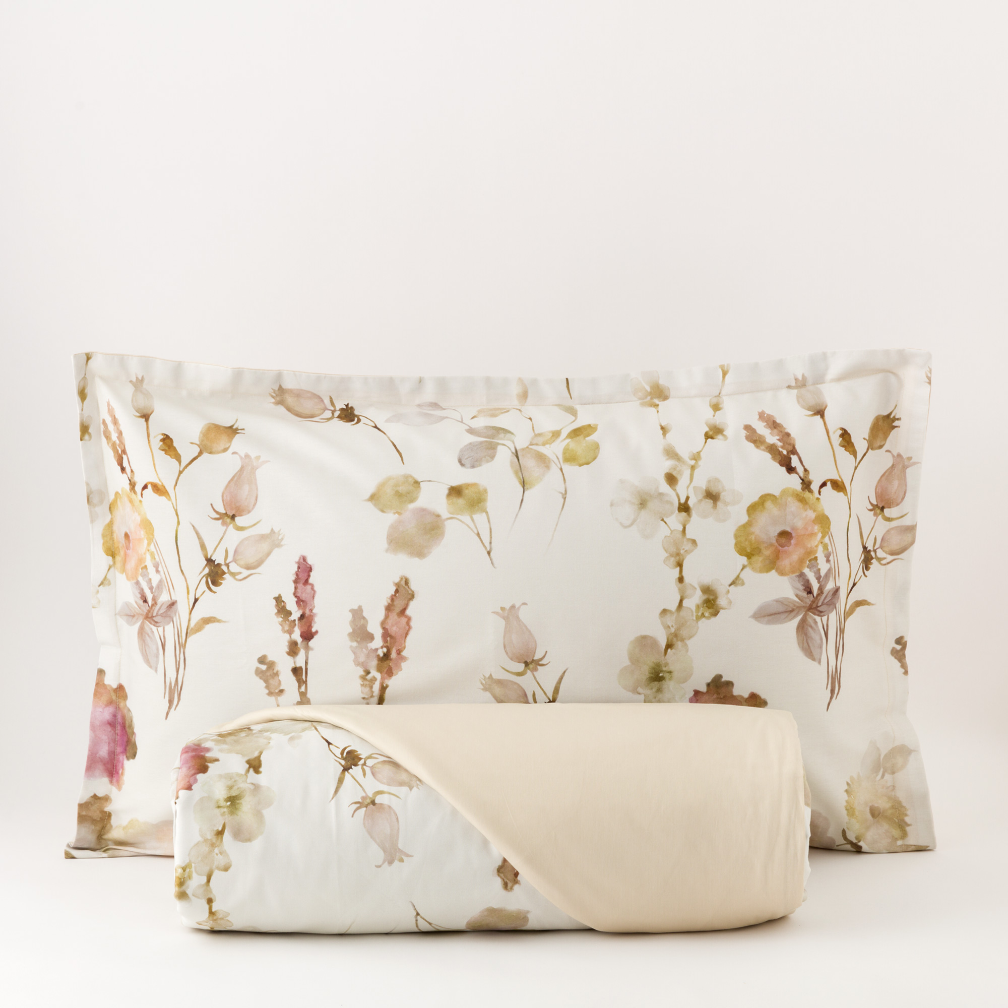 Parure Copripiumino In Raso Rosmary