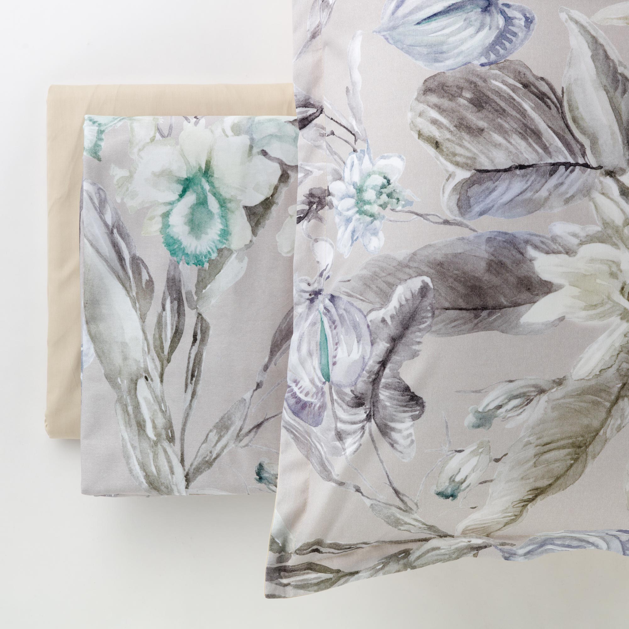 Completo Lenzuolo Copriletto In Raso Florence