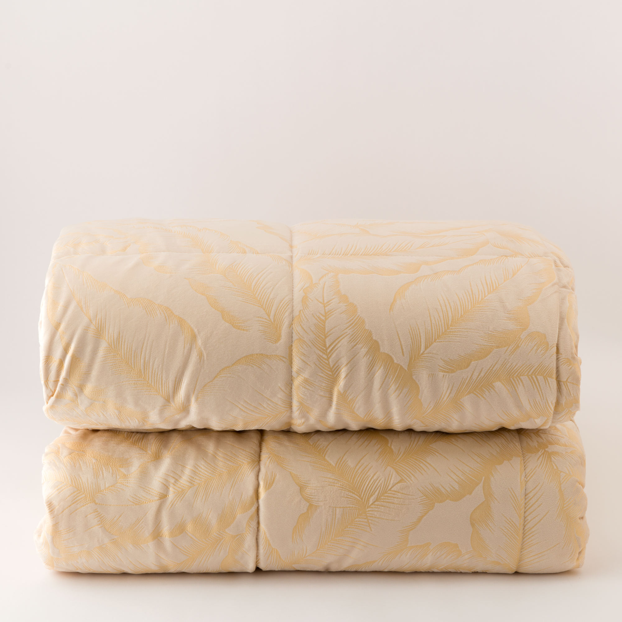 Trapunta In Velluto Stampa Foil Jacaranda