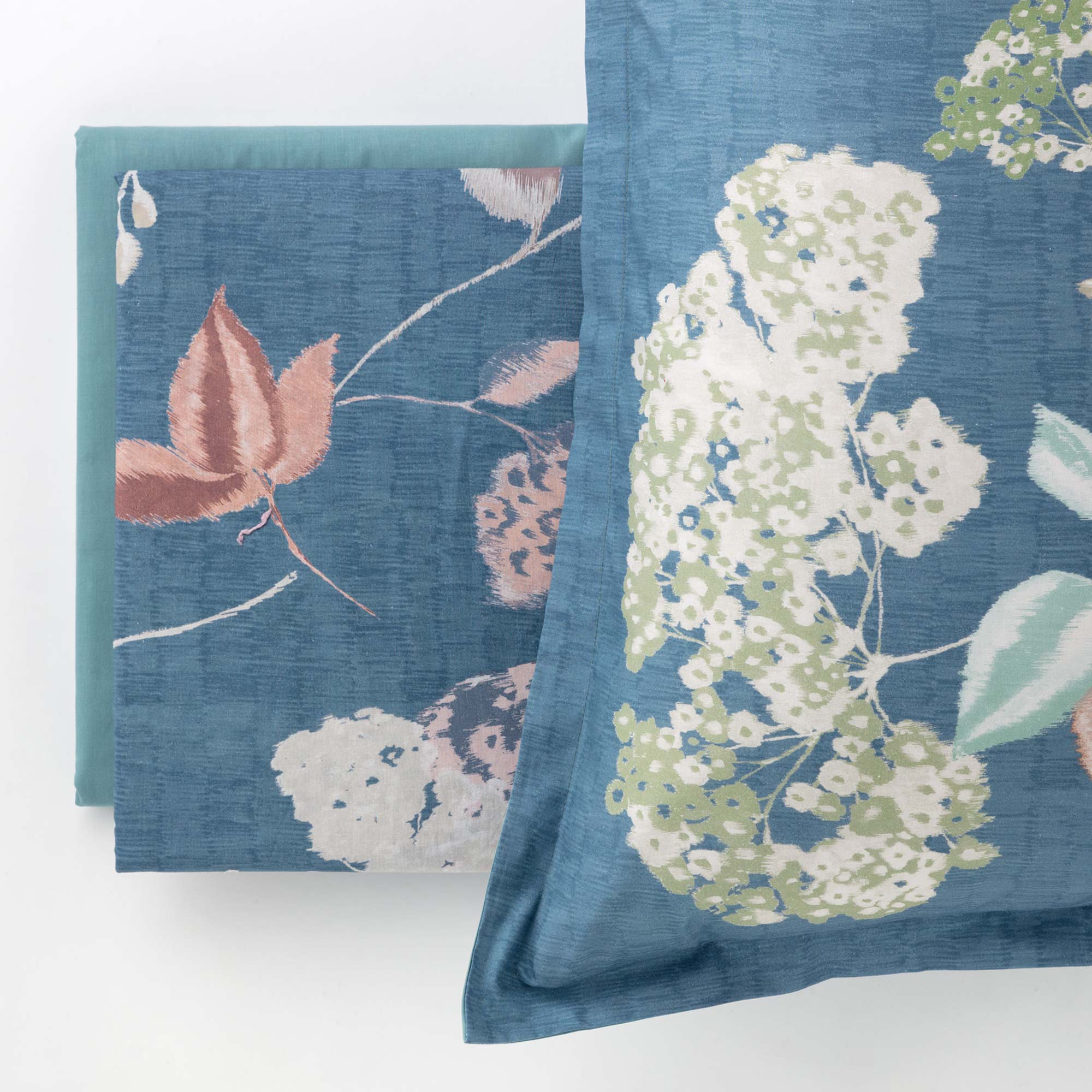 Completo Lenzuolo Copriletto In Percalle Ikebana