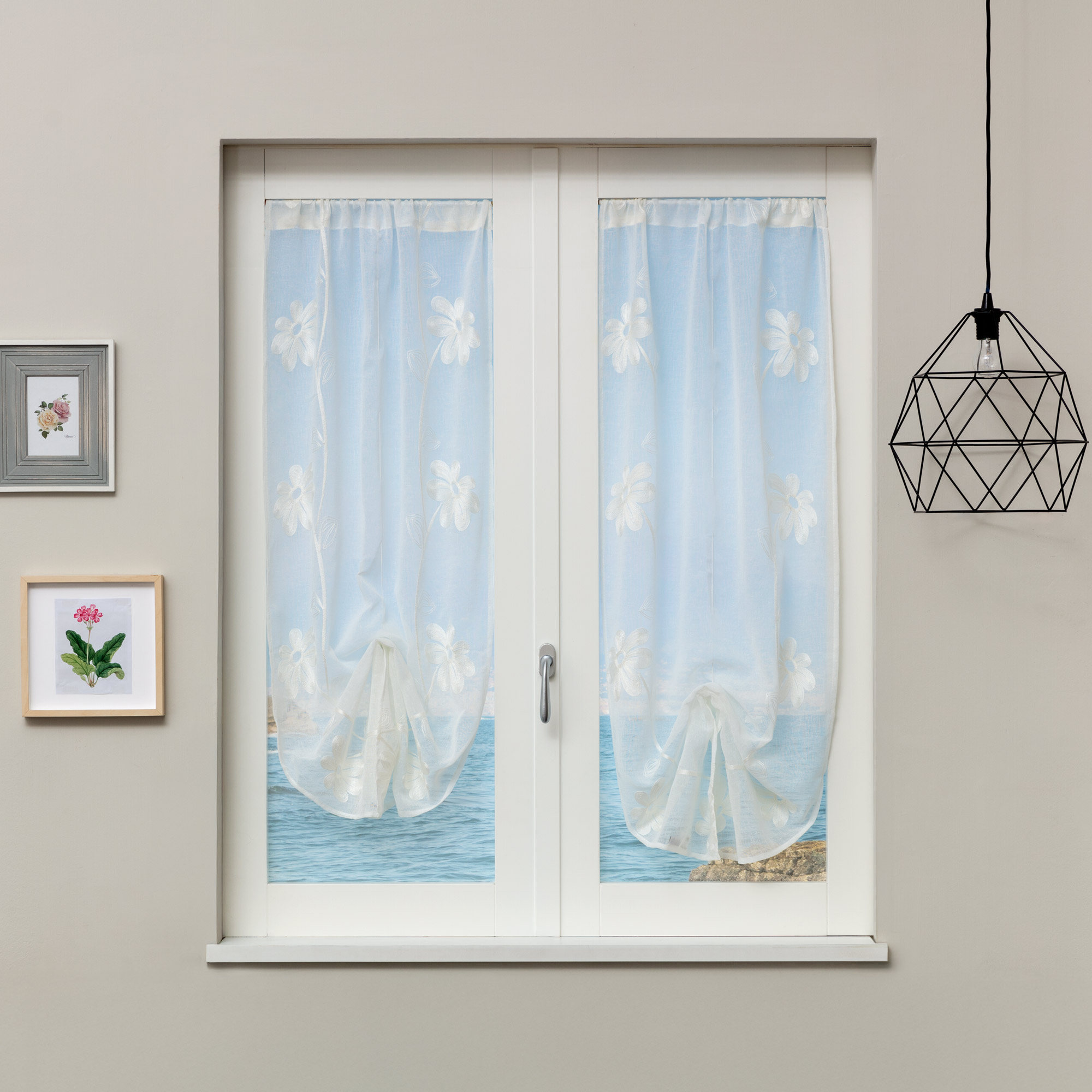 Coppia Tendine Roll Up Ricamate Margot