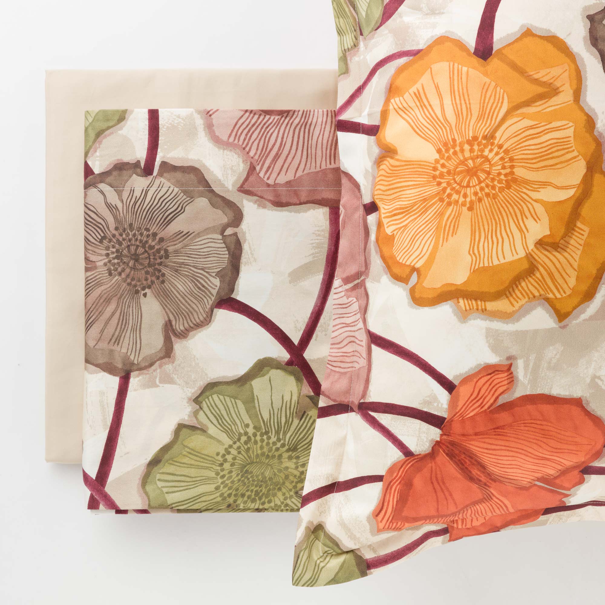 Completo Lenzuolo Copriletto In Raso Keira