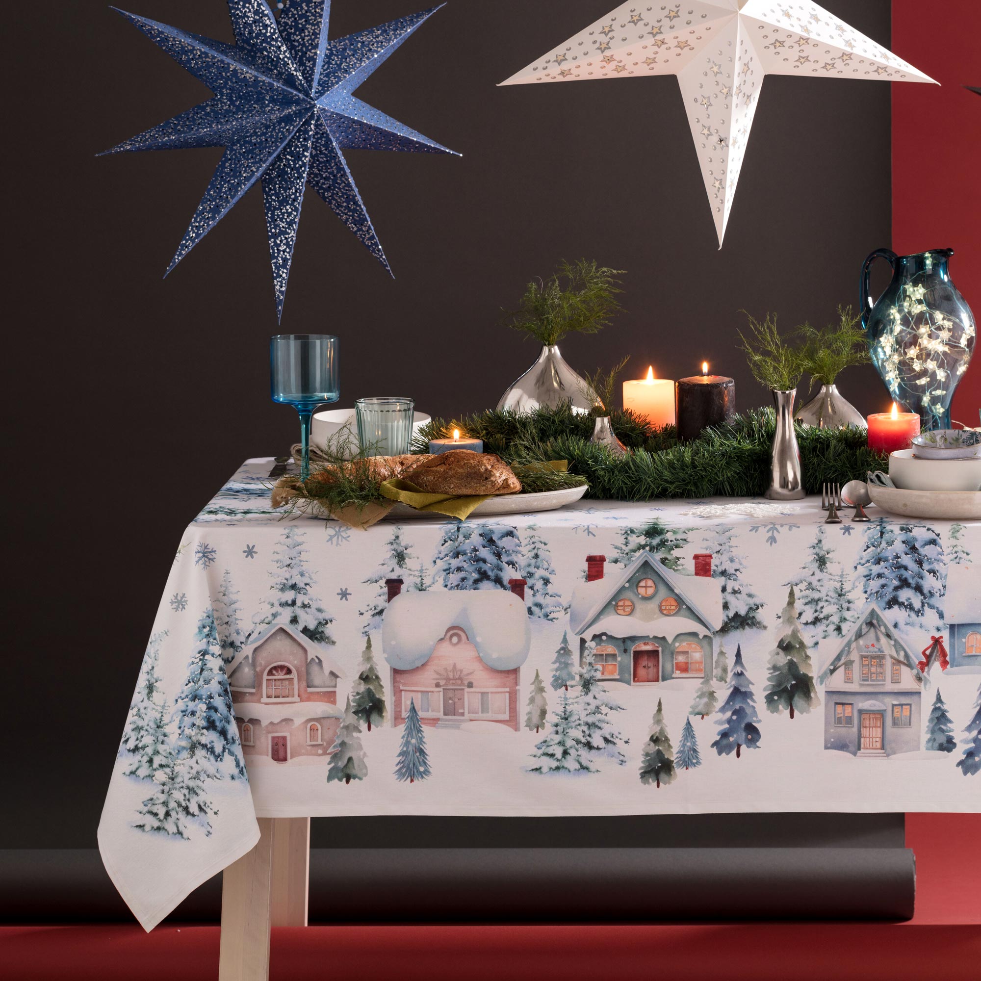 Tovaglia In Cotone White Christmas