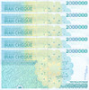 2008 IRR Rials 2,000,000 New Crisp Unc. x5 Notes, 10 Million Rial Total N#359325