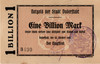 1923 DUDERSTADT 1 Trillion Mark Notgeld Inflation Banknote Germany Rare UNC