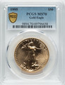1995 Gold American Eagle $50 Coin PCGS MS70 1 oz Fine Gold Stunning Grade Rare Issue