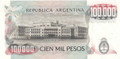 1979–1981 Argentina 100,000 Pesos Banknote P-308b San Martín UNC Crisp Hyperinflation Era