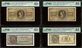 1942-44 Greece WWII 1000-10 Billion Drachmai PMG 63 EPQ 4-Note Hyperinflation Set