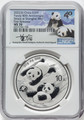 2022 China Silver Panda 10 Yuan 3pc Mint Set MS70 NGC FR Hand Signed