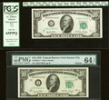 1950 $10 Federal Reserve Note Special Serial Number Set of 2 PCGS 65PPQ & PMG 64EPQ