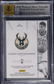 2018-19 Panini Noir Giannis Antetokounmpo Auto /10 BGS 9 MINT 10 Auto Holo Gold