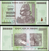 2008 Zimbabwe 50 Trillion Dollar Banknote AA P-90 Trillion Series Crisp UNC