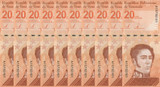 2021 Venezuela 20 Bolívares Digitales P-117 UNC Set of 10 Rare Banknotes (200 Million)