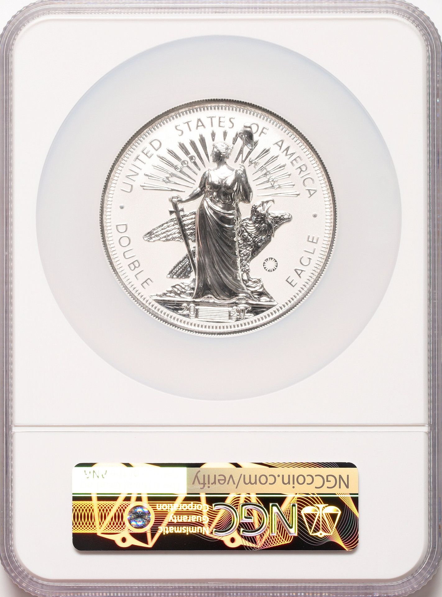 2020 Barber Silver 5 oz NGC Reverse PR70 Ultra High Double Eagle