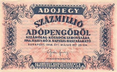 The Fascination with Hungary's Hyperinflation: The Hungarian Adopengo vs. the B-Pengo