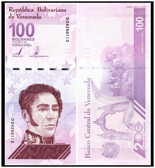 Venezuela 100 Bolivares Digitales Bolivar Banknote UNC 2021 New - Foto 5