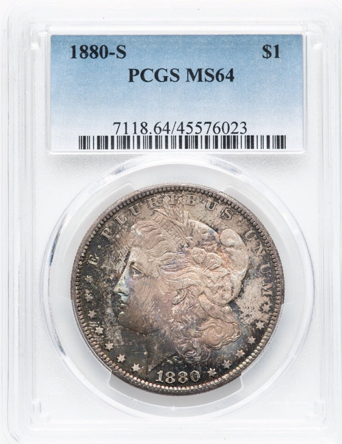 1880-S Morgan Silver Dollar PCGS MS64 Captivating Sun Kissed Toning Great Luster