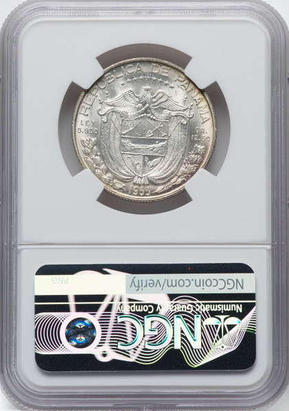 1953 Panama Silver 1/2 Balboa NGC MS66 Republic Anniversary Coin Cinquentenario