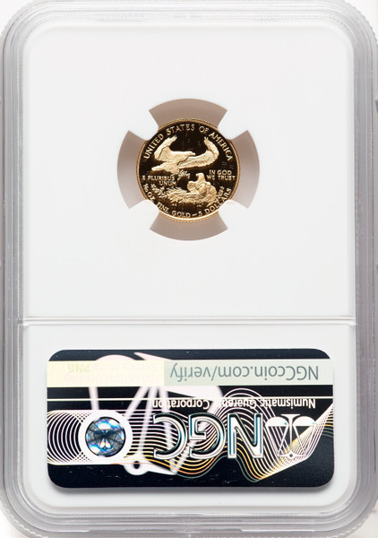 1990 P $5 Gold 1/10oz Eagle Proof NGC PF70 Ultra Cameo Don Everhart Hand Signed