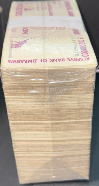 Zimbabwe 2008 $5 Billion Special Agro Cheque USED FULL Brick 1000x Notes