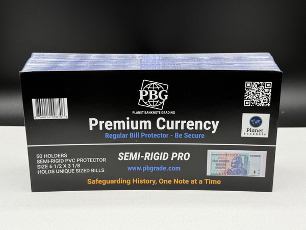 PBGRADE Premium Rigid Currency Holder Zimbabwe 100 Trillion Note Universal Fit Pack of 50