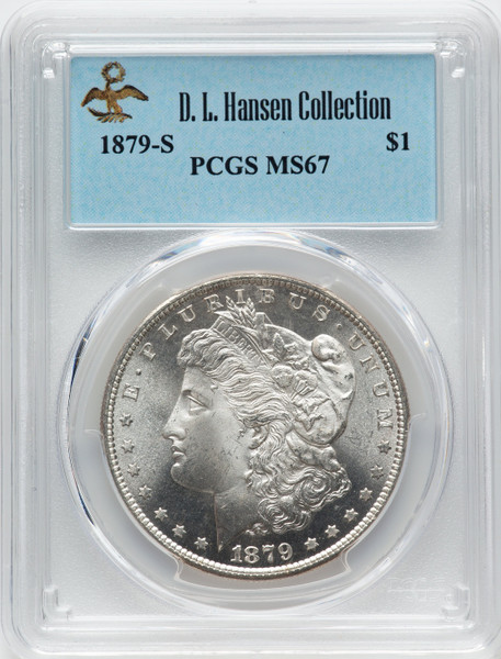 1879-S United States $1 Morgan Dollar PCGS MS67 Ex D.L. Hansen Stoebner Collection