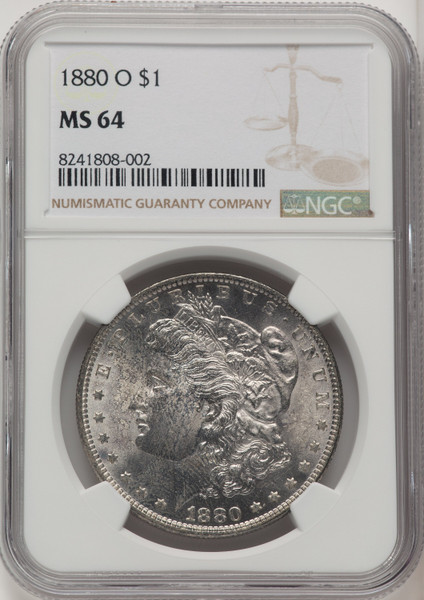 1880-O Morgan Silver Dollar NGC MS64 Great Luster Super Frosty Key Date