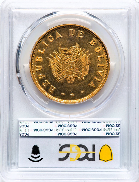 1952 Bolivia Gold 35 Grams (50 Bolivianos) PCGS MS64 Revolution Paris Mint KM-X13
