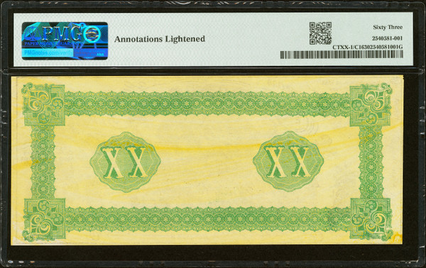 1861 $20 Female Riding Deer Bogus Note PMG Choice Uncirculated 63 CTXX-1/C1 Rare