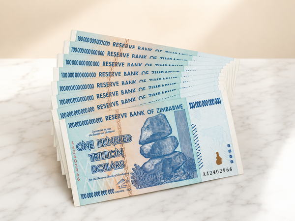 2008 Zimbabwe 100 Trillion Dollars Pick P-91 – Set of Ten Consecutive UNC Banknotes