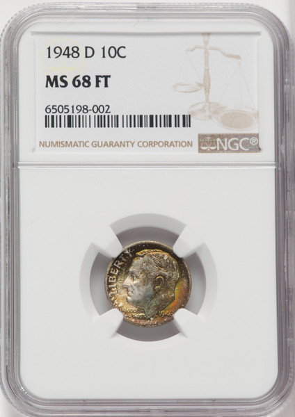 1941-S Silver 10C Mercury Dime NGC MS68 Full Bands High Grade