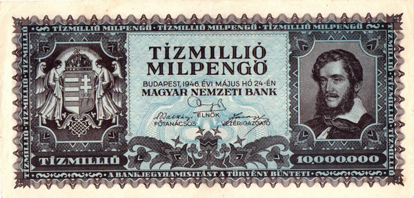 HUNGARY 1946 100,000,000,000,000 Pengo (100 Trillion) P-130