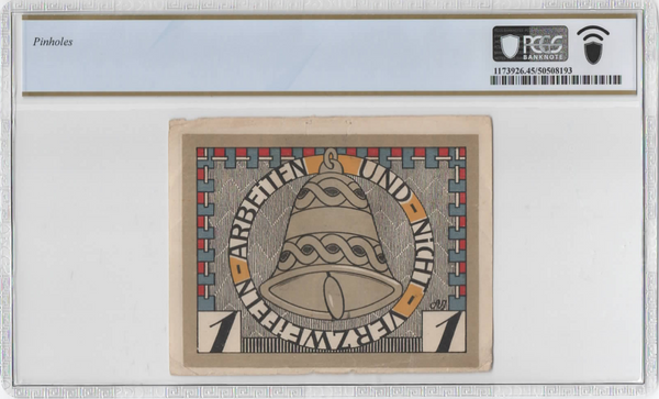 1920 Germany Augustenburg 1 Mark Notgeld – Danish Border PCGS 45 XF Rare Design