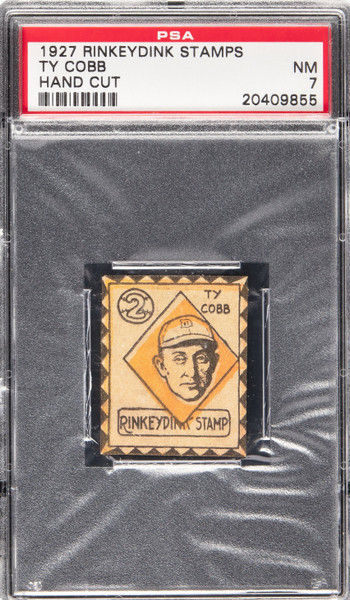 1927 Rinkeydink Stamps Ty Cobb PSA 7 NM Hand Cut Rare Pre-War Baseball Stamp