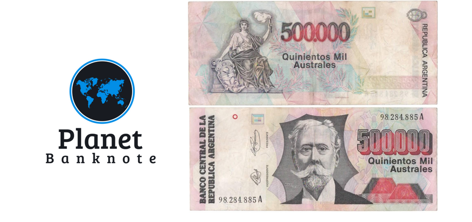 1991 Argentina 500,000 Australes/Peso Banknote Lot (10 pcs) P-338 Hyperinflation Era Circulated Notes