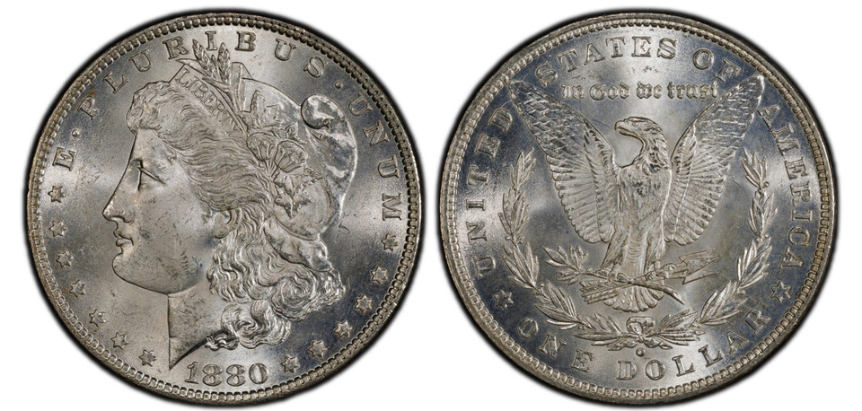 1880-O Morgan Silver Dollar PCGS MS64 Gold Shield Fantastic Luster Very Frosty