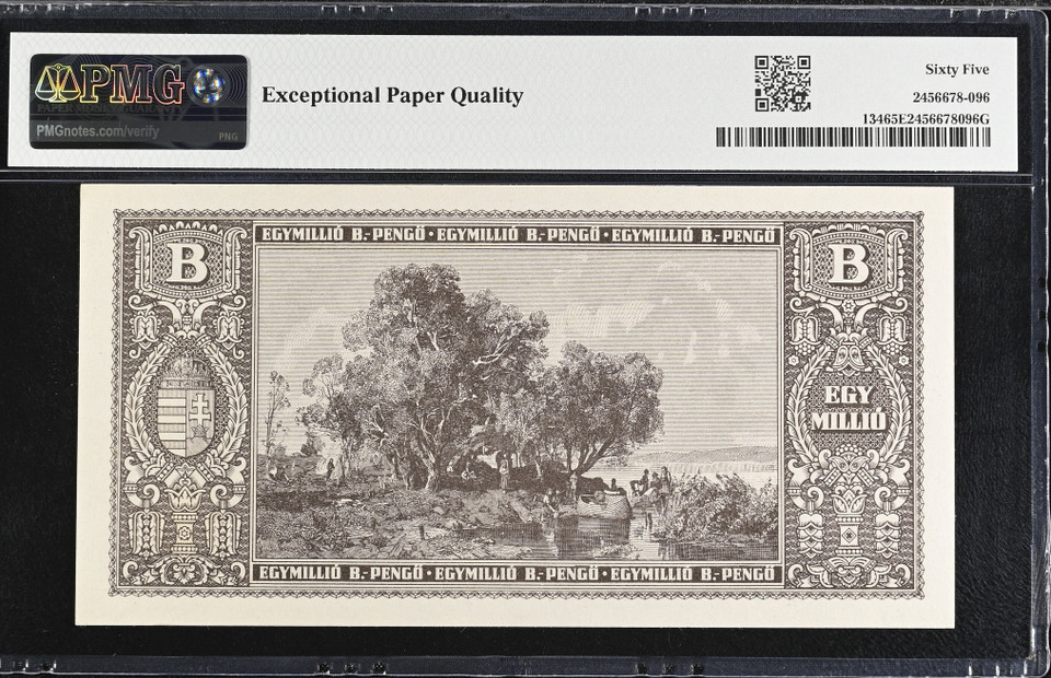 1946 Hungary 1000000 B-Pengo Banknote Pick 134 PMG 65 EPQ Hyperinflation Issue