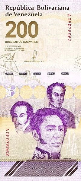 2019-2023 Venezuela 10 Note UNC Set, 200,000-500,000,000 - Soberano & Digitale, Never seen before Set