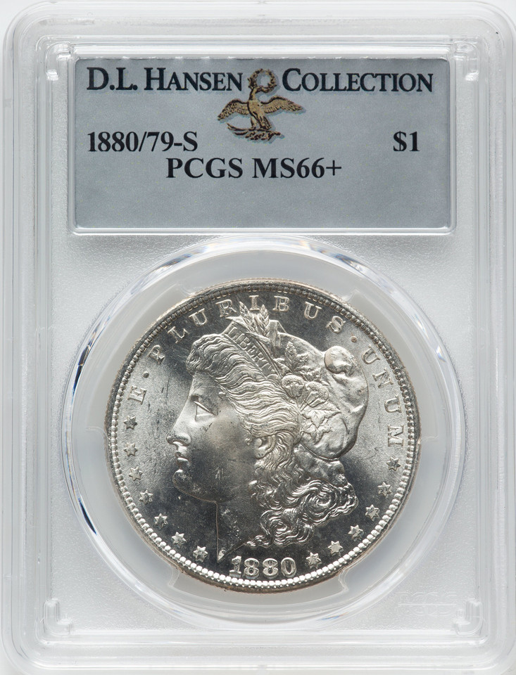 1880/79-S United States $1 Morgan Dollar 8 Over 7 PCGS MS66+ Top 100 Variety