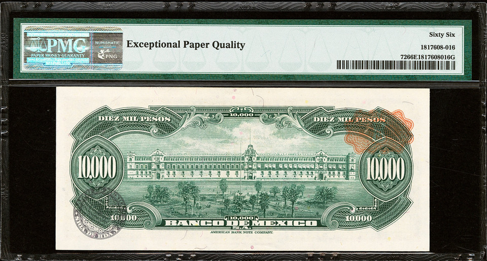 1978 Mexico 10000 Pesos Banco de Mexico PMG 66 EPQ P-72 Matias Romero ABNC Hyperinflation Era
