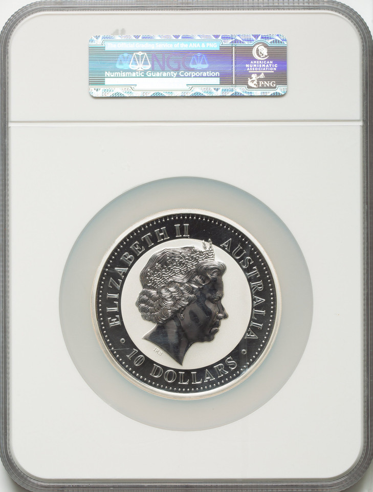 2004 Australia 10 oz .999 Silver $10 Kookaburra NGC MS69 Low Mintage Very Frosty