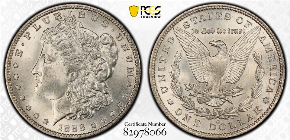 1888-O $1 Morgan Silver Dollar PCGS MS64 Scarface VAM-1B EDS Top 100 Variety