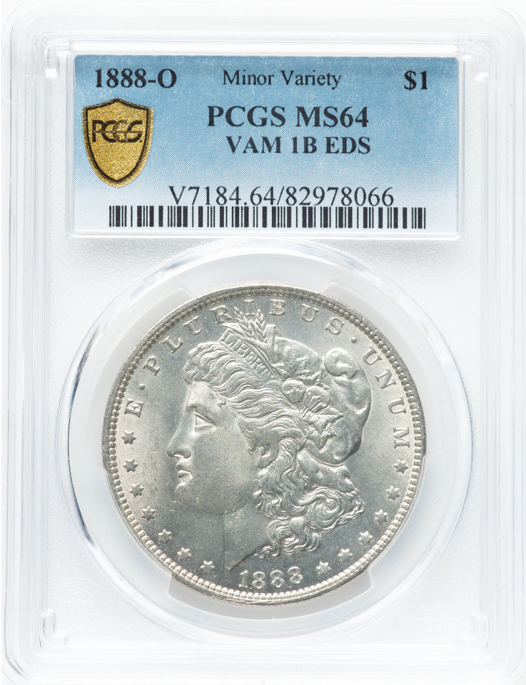 1888-O $1 Morgan Silver Dollar PCGS MS64 Scarface VAM-1B EDS Top 100 Variety