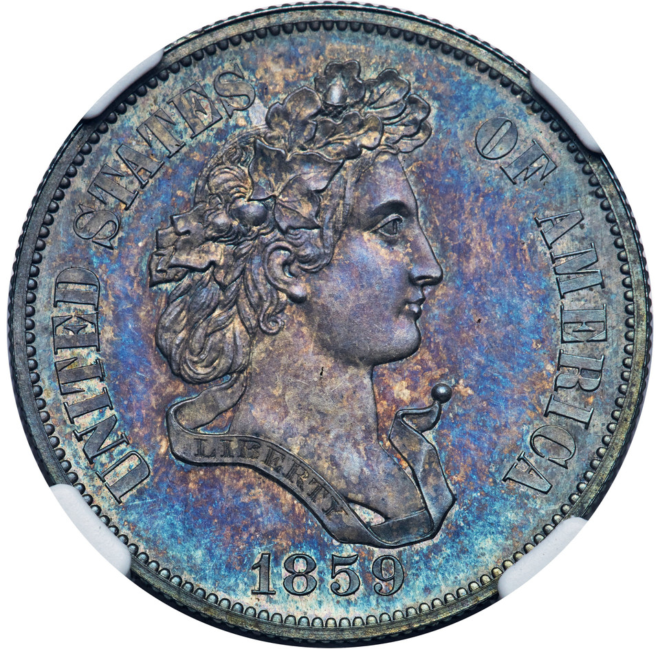 1859 50C Half Dollar, Judd-245, Pollock-301, High R.6, NGC PR66 Perfect Ribbon