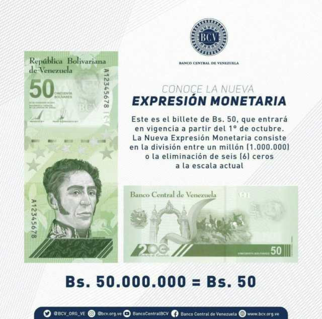 Venezuela 50 Bolivar Digitales x 1 Pcs, 2021, P-118, New UNC Banknotes 50 Million