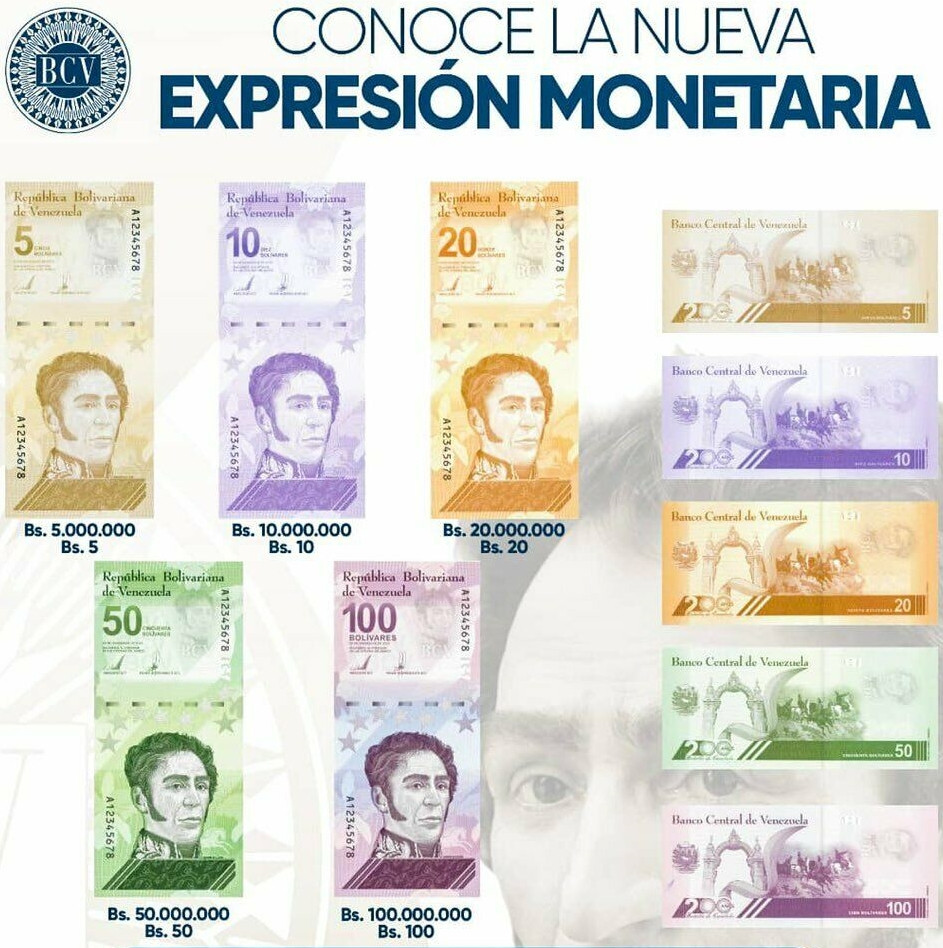 Venezuela 50 Bolivar Digitales x 5 Pcs, 2021, P-118, USED Banknotes 250 Million Bolivar Total