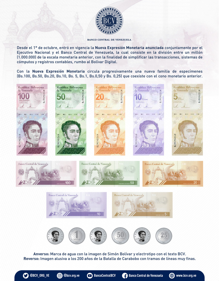 2021 Venezuela 100 Bolivar Digital Banknote P-115b Hyperinflation Issue Rare New UNC BOGO