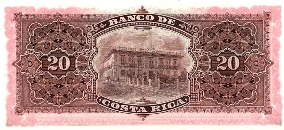 Costa Rica 1899:1906 2 NOTES, Pesos & Colones, Remainder UNC, Beautiful Vibrant Color, RARE