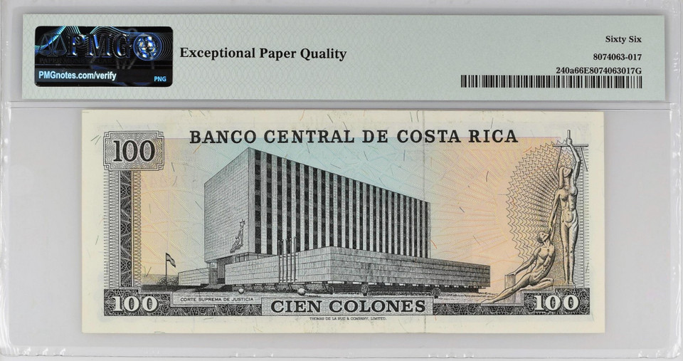 1969-88 Costa Rica (2) 100 Colones PMG 64 & 66, P-240a/P-238b, Blank Initials, 2 NOTES