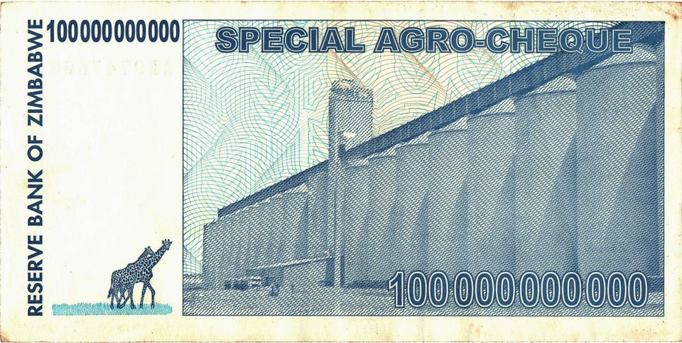 Zimbabwe 100 Billion Special Agro Cheque 2008 P-64 AU x 50 pcs with Banknote COA